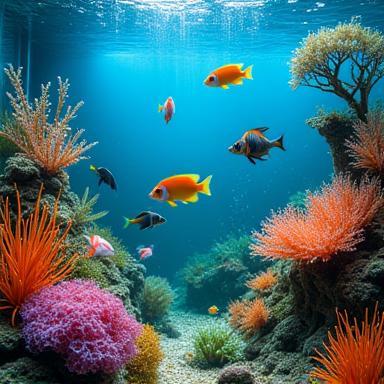 Colorful aquarium display